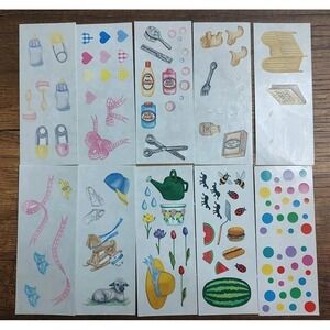 Creative Memories Stickers Full Partial Sheet Lot Scrapbook Baby Garden S84